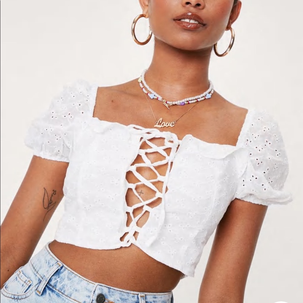 Nasty Gal lace up top